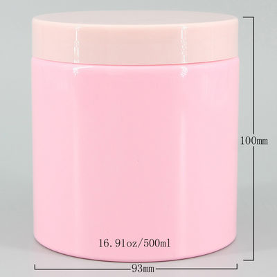 Pink Cylinder 98mm 16.91oz Plastic Cosmetic Jars