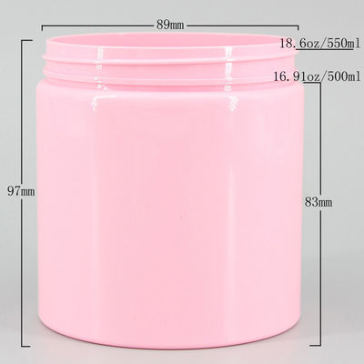 Pink Cylinder 98mm 16.91oz Plastic Cosmetic Jars