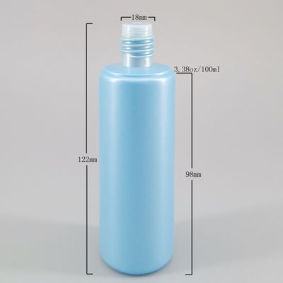 PET Blue 18mm Cylinder 3.38oz Recycled Plastic Bottles