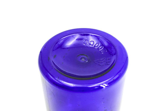 6.76oz/200ml Blue PET Plastic Universal Packaging Bottle, Health Medicine Pill And Capsule Bottle With Screw Cap