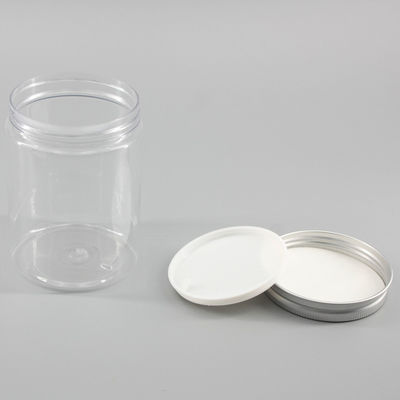 300ml Transparent Cylinder PET Storage Jar for Food Snack Honey Packaging