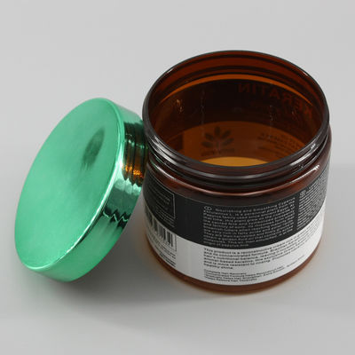 500ml PET Cylinder Cream Plastic Packaging Jar With Electroplated Lid
