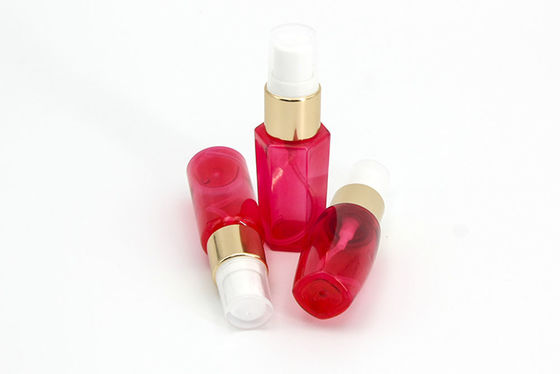 20ml Skincare Sample PET Plastic Spray Bottle Red Hexagon Bottom