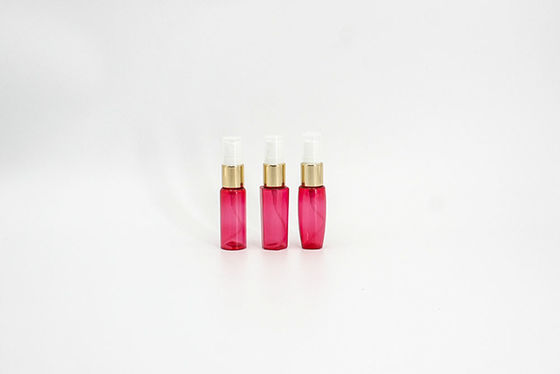 20ml Skincare Sample PET Plastic Spray Bottle Red Hexagon Bottom