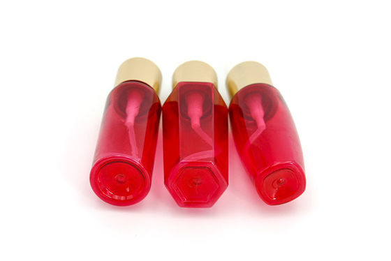 20ml Skincare Sample PET Plastic Spray Bottle Red Hexagon Bottom