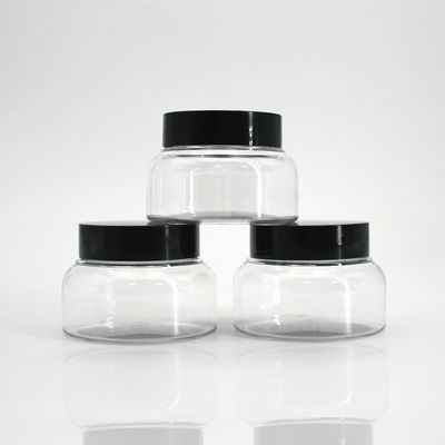 PET 110ml 3.71oz Bath Salt Plastic Jar Black Screw Cap