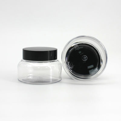 PET 110ml 3.71oz Bath Salt Plastic Jar Black Screw Cap
