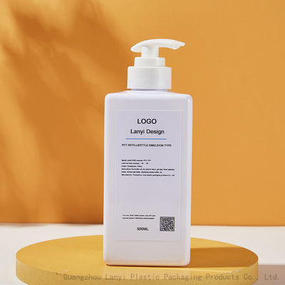 Square Clear PET Plastic 500ml Shampoo Pump Bottles