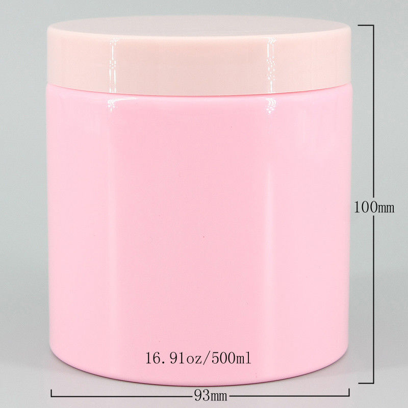 Pink Cylinder 98mm 16.91oz Plastic Cosmetic Jars